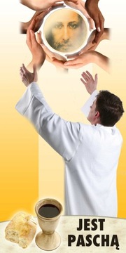 BANER NA BOŻE CIAŁO 125X250cm ozdoba ołtarz (B45)