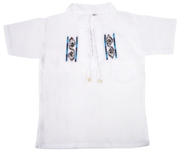 BLUZKA REGIONALNA T-SHIRT DZIECIĘCY Z HAFTEM BIAŁY 3 LATA