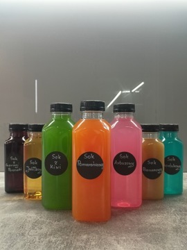 Butelka butelki plastikowe PET na sok przyprawy 500ml 30 sztuk + etykiety