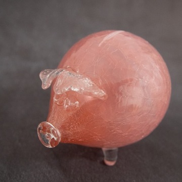 RÓŻOWA ŚWINKA SKARBONKA PĘKATA DUŻA SZKLANA NA PREZENT POPĘKANA