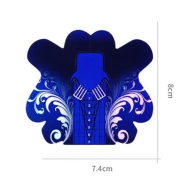 Шаблоны форм-удлинителей для бабочек, 50 шт., ШИРОКИЕ, синие.