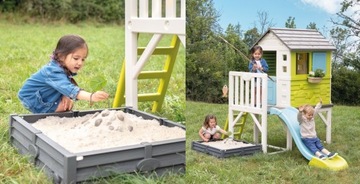 Domek Ogrodowy na Palach dla Dzieci Piaskownica Zjeżdżalnia Ogródek SMOBY