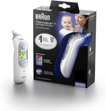 BRAUN TERMOMETR DO UCHA IRT 6520 + kapturki