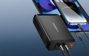 СЕТЕВОЕ ЗАРЯДНОЕ УСТРОЙСТВО ESSAGER FAST GAN ДЛЯ НОУТБУКА USB-C USB PD3.0 QC4.0 140 Вт