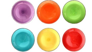 TALERZE DESEROWE ŚNIADANIOWE TALERZ 19 cm CERAMICZNE ZESTAW DLA 6 OSÓB