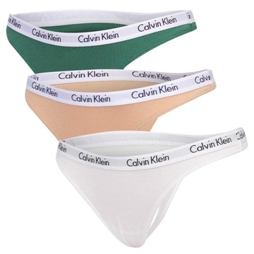 CALVIN KLEIN STRINGI DAMSKIE MAJTKI 3P THONG r.XS