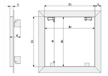 Заслонка для чистки - 90x60 | Затягиваемая | Для гипсокартонных конструкций! REMO