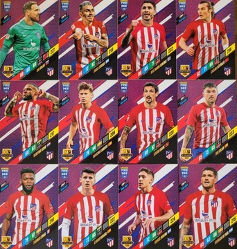 Karty Piłkarskie FIFA 365 2024 KOMPLET bazowych 12 KART ATLETICO MADRYT