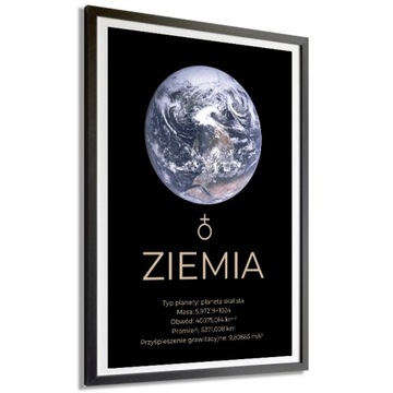 OBRAZ DEKOR Plakat 21x29,7cm ZIEMIA Kosmos Wzory