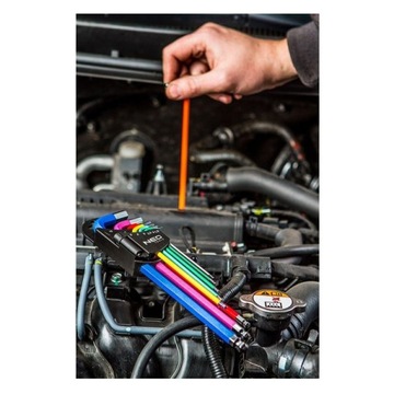 NEO KLUCZE IMBUSOWE DŁUGIE Z KULKĄ KOLOROWE IMBUS 09-512