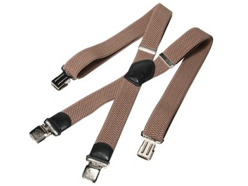 SZELKI MĘSKIE PODWÓJNE - BEŻOWE, PUDEŁKO - 4 CM