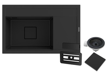 ZLEWOZMYWAK GRANITOWY CZARNY KUCHENNY MASKOWNICA ZAŚLEPKA NOWOCZESNY RENDO