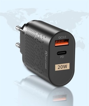 Зарядное устройство мощностью 20 Вт для Apple 13 12 USB-A+Typec