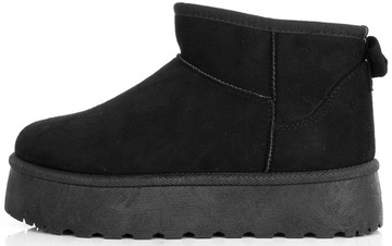 ЧЕРНЫЕ БОТИНКИ НА УТЕПЛЕННОЙ ПЛАТФОРМЕ 40