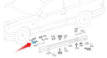 KLAMRA LISTWY BOCZNEJ W202 W210 C208 MERCEDES