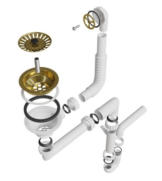 Ручной золотой сифон для одночашной мойки.