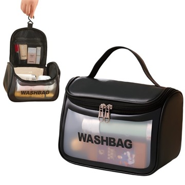 Wodoodporna kosmetyczka podróżna kuferek na kosmetyki washbag duża czarna