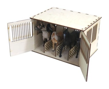 КОНЮШНЯ ИЗ ФАНЕРЫ ДЛЯ ФИГУР ЛОШАДЕЙ KQ61