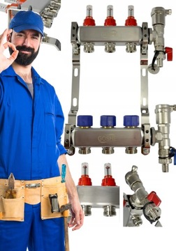 Напольный распределитель INOX стальной, 3-х контурный Goshe 0331.211