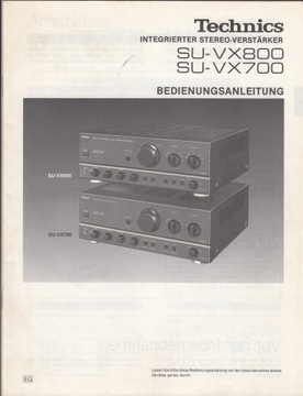 INSTRUKCJA OBSŁUGI WZMACNIACZ TECHNICS SUVX800/700
