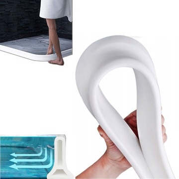 ДУШЕВОЙ ПОРОГ водный барьер 50х30мм водный барьер 200см - 2м БЕЛЫЙ