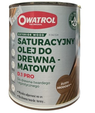 Olej saturacyjny do drewna twardego Owatrol D1 bursztynowy/honey 2,5 l