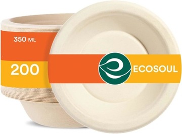 ECO SOUL papierowe miski do zupy 350 ml [200 sztuk] jednorazowe