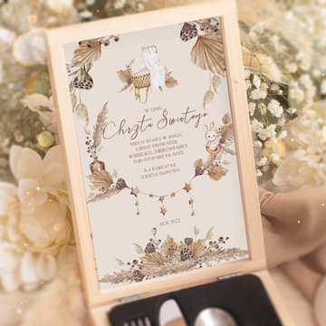 НАБОР столовых приборов в коробке в подарок на Крещение.