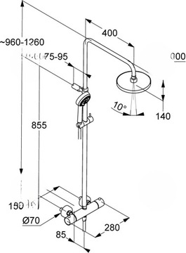 Kludi Logo Dual Shower System z душевой набор