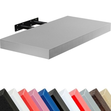 ПОЛКА НАСТЕННАЯ ПОДВЕСНАЯ СЕРЕБРЯНО-СЕРАЯ VOLATO 50 СМ