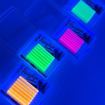 Rzęsy Neon Orange Paradise Kolorowe Moemi C 0.07 MIX (7-13mm)