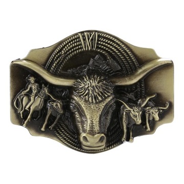 Retro zachodnia klamra paska Animal Texas brązowa metalowa klamra akcesoria do paska
