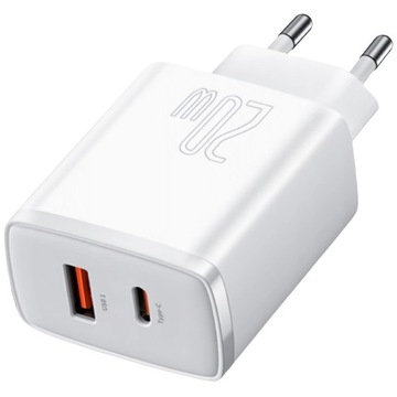 БЫСТРОЕ ЗАРЯДНОЕ УСТРОЙСТВО ДЛЯ ТЕЛЕФОНА BASEUS БЛОК ПИТАНИЯ 2x USB-C USB 20 Вт PD QC 3.0