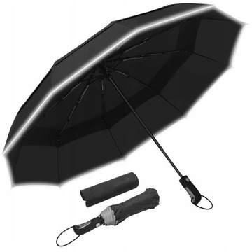 ELEGANCKI PARASOL SZTORMOWY PASKA ODBLASKOWA 105CM