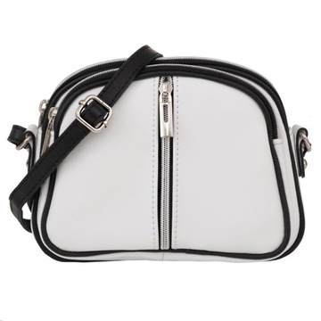 BIAŁA LISTONOSZKA SKÓRZANA WŁOSKA TOREBKA SKÓRA CIELĘCA VERA PELLE