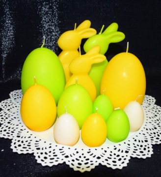 Свеча для пасхального яйца 9 см матовая желтая