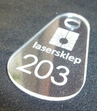 BRELOK DWUSTRONNY do kluczy plexi pleksi 5x3 cm