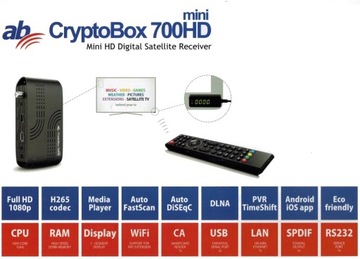 CryptoBox AB 700HD MINI DVB-S2 H.265 тюнер IPTV, iOS и Android, запись