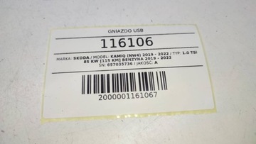 HNÍZDO PORT USB C SKODA KAMIQ SCALA 657035736