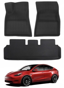 BASENOR Tesla Model Y dywaniki 3D, wodoodporne, na podłogę BAS3TESLAY