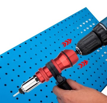 Заклепочный пистолет для крепления адаптера отвертки