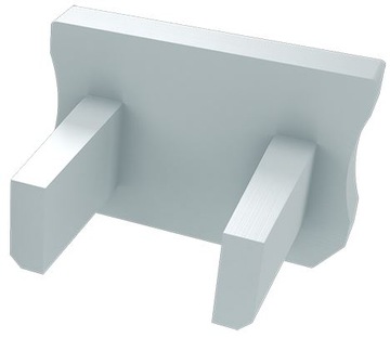 Белая боковая заглушка для алюминиевых профилей типа X LUMINES - без отверстия
