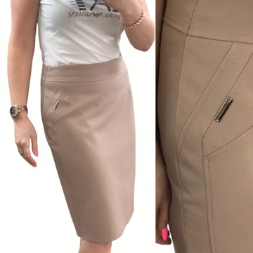 D29 SPÓDNICA BIZNESS FASION BEŻ R.44