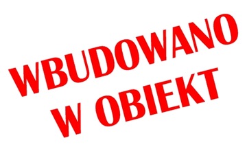Pieczątka automatyczna o treści WBUDOWANO W OBIEKT