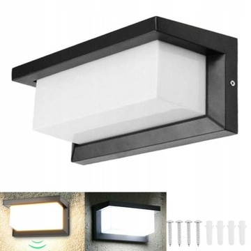 НАСТЕННЫЙ СВЕТИЛЬНИК НА УЛИЦЕ, ВОДОНЕПРОНИЦАЕМЫЙ ФАСАДНЫЙ СВЕТИЛЬНИК С ДАТЧИКОМ ДВИЖЕНИЯ 18ВТ