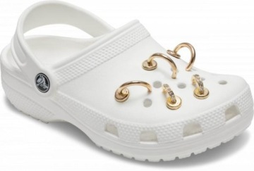 JIBBITZ CROCS — БРОШИ ДЛЯ САНДАЛИЙ CROCS, НАБОР ИЗ 5 ШТ., ЗОЛОТОЙ ЦВЕТ, СТИЛЬ «НОСТАЛЬГИЯ»