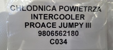 CHLADIČ VZDUCHU INTERCOOLER PROACE JUMPY III