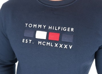 BLUZA TOMMY HILFIGER MĘSKA DUŻE LOGO KLASYCZNA GRANATOWA XL