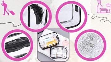 Kosmetyczka Przezroczysta zestaw 3w1 Organizer x3