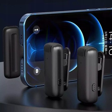 ДВОЙНОЙ БЕСПРОВОДНОЙ МИКРОФОН ДЛЯ iPhone ANDROID USB + Lightning